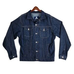 Vtg Y2K Nautica Jeans Denim Trucker Jacket Mens S Blue Dark Indigo